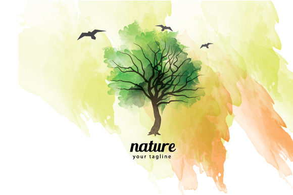 Beautiful Watercolor Floral Background for Crafts