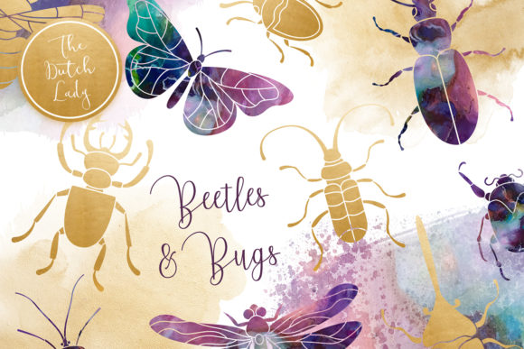Beetles Bugs Clipart Set for Crafts