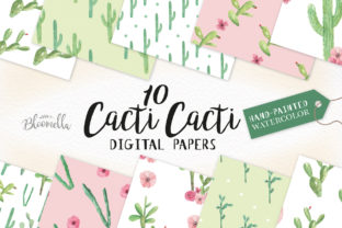 Cacti Watercolour Patterns for Branding