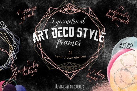 Geometry Art Deco Frames: Decorative Elements
