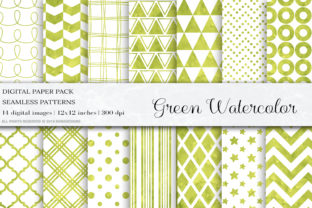 Green Watercolor Digital Papers,Patterns Review