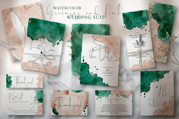 Greenery and Pink Wedding Suit Print Templates Review