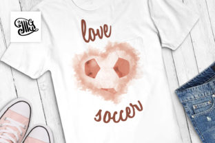 Love Soccer Watercolor Sublimation for Crafts