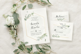 Modern Gold Foliage Wedding Suite Print Templates