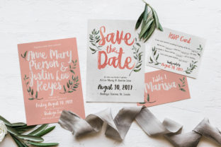 Rustic Pink Green Wedding Invitation Suite Review