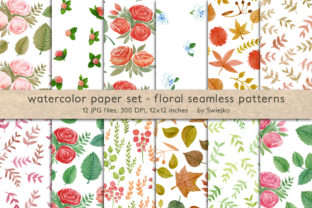 Watercolor Floral Patterns for Editorial Design