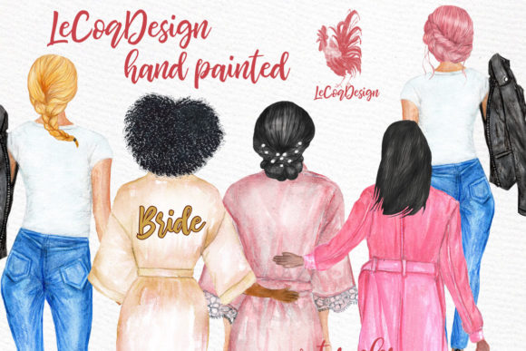 Watercolor Hairstyles Clipart for Crafts