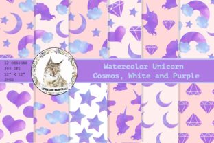 Watercolor Unicorn Digital Paper Pattern Review