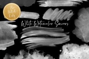 White Watercolor Smear Clipart Set for Crafts